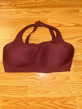 lululemon “ Run Times”athletica Maroon Racerback Sports Bra size 38DD